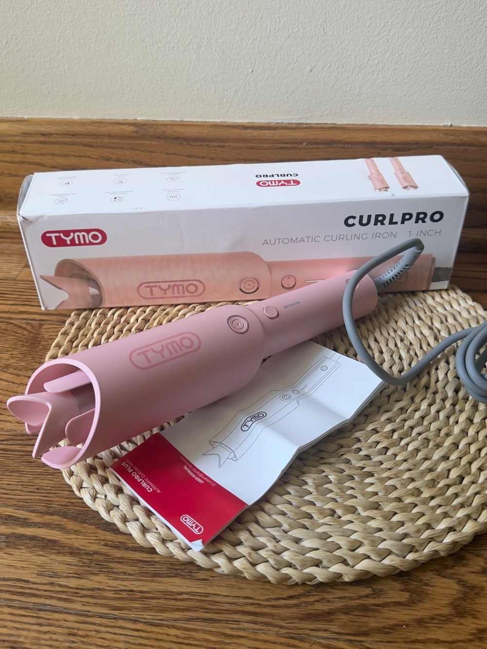 TYMO automatic rotating curling iron pink